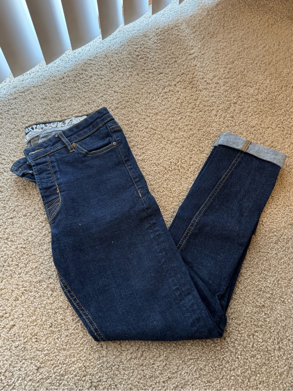 Men's Skinny Dark Blue Stretch Denim Jeans